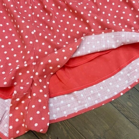 Free People High Strung Short Romper Pink/Red Polka Dots Bows Size M - Picture 5 of 7